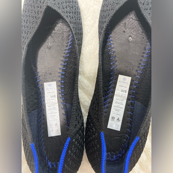Rothy’s The Flat Honeycomb Knit Black Women’s Size 8 EUC Washable Flats - Picture 7 of 9